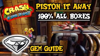 Crash Bandicoot 2  Piston It Away 100 Clear Gem All Boxes Walkthrough [upl. by Sina236]