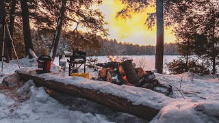 Winter Camping and Hiking  Algonquin Park Backcountry [upl. by Orlosky]