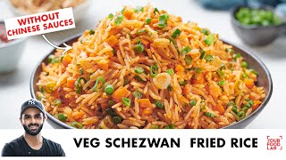 Veg Schezwan Fried Rice without Chinese sauces  Perfect Rice Boiling Tips  Chef Sanjyot Keer [upl. by Latouche]