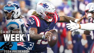 Carolina Panthers vs New England Patriots  2024 Preseason Week 1 Game Highlights [upl. by Retswerb]