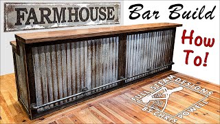 How to Build a Farmhouse Bar  Industrial Furniture [upl. by Cicely]