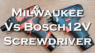 Milwaukee M12 vs Bosch 12V Screwdriver  Which One Should You Buy 240120 vs PS212A [upl. by Mady]