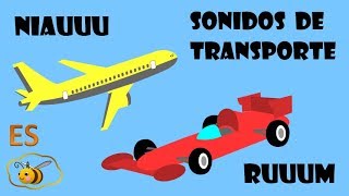 Sonidos de transportes para niños Los medios de transporte dibujo animado para bebés en español [upl. by Kassey407]