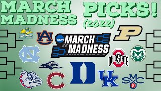 NCAA March Madness 2022 FULL Bracket Picks [upl. by Nahshun]