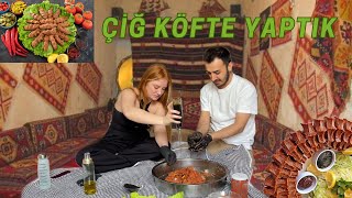 ETSİZ ÇİĞKÖFTE YOĞURDUK  SORULARI CEVAPLADIK  yemek mukbang sorucevap [upl. by Ronoh]