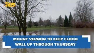 Mount Vernon to keep flood wall up through Thursday [upl. by Lebazej]