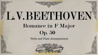 LVBeethoven  Romance in F Major Op 50  Piano accompaniment [upl. by Ydderf]