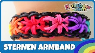 RainbowLoom SternenArmband  deutsche Anleitung [upl. by Chandra845]