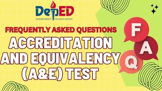 ALS Accreditation and Equivalency AampE TEST FREQUENTLY ASKED QUESTIONS [upl. by Anwat]