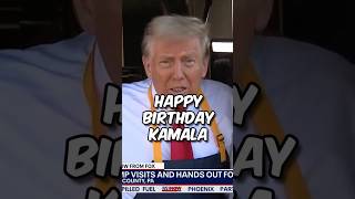 Trump WISHES Kamala Harris a HAPPY BIRTHDAY from a McDonalds DriveThru trump harris shorts [upl. by Kurr]