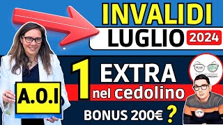 🔴 INVALIDI NOVITà LUGLIO ➡ Sì BONUS EXTRA ASSEGNO ORDINARIO AOI  NO BONUS 200€ INVALIDITÁ CIVILE [upl. by Dlanigger]