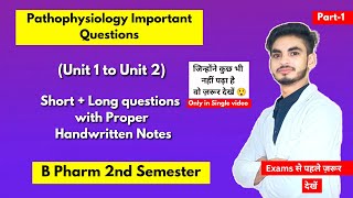 Pathophysiology b pharm 2nd semester important questions। Short amp long Questions। Part1। Shahruddin [upl. by Nelle]