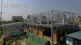 Light steel structured house construction timelapse [upl. by Geerts74]