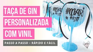 TAÇA DE GIN Personalizada com Vinil  Passo a Passo Fácil e Rápido  Spaço Arts [upl. by Cayla644]