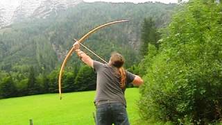 English Longbow Warbow Test140 Pfundin slow Motion [upl. by Louls]