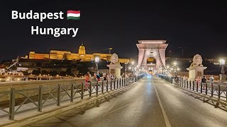 Budapest Chain Bridge at night Széchenyi Lánchíd 🇭🇺 [upl. by Nitas806]