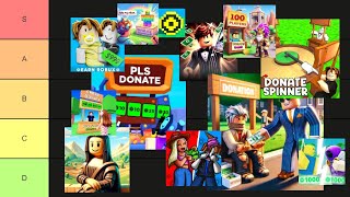 Roblox Donation Games Tier List What is the best donation game [upl. by Lilah]