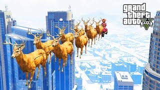 JE CONDUIS LE TRAÎNEAU DU PÈRE NOEL SUR GTA 5 [upl. by Butcher860]