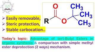 Advantage of tertButyl Esters in organic synthesis amp comparison with simple methyl ester [upl. by Frederiksen]