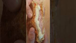 Schinken Mozzarella Sandwich mit Paprika Aufstrich sandwich cheese food cooking eating shorts [upl. by Leticia]