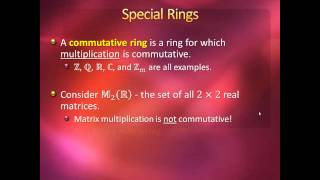 Introduction to Higher Mathematics  Lecture 17 Rings and Fields [upl. by Harlene622]