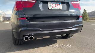 BMW X3 Valvetronic Designs Exhaust Demonstration [upl. by Auqkinahs]