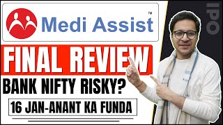 MEDI ASSIST HEALTHCARE IPO  Final review  Angel One fall  HDFC Bank Nifty risky  16012024 [upl. by Chase]