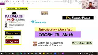 IGCSE OL Cambridge May2025 Orientation Math Class Syllabus 05800980 UpdateCourse PlanFollow up [upl. by Thilda602]