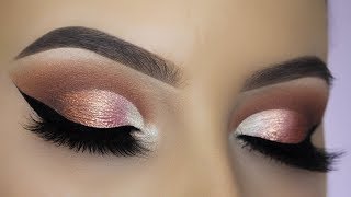 JACLYN HILL X MORPHE PALETTE  Rose Gold Cut Crease Tutorial [upl. by Ydur]