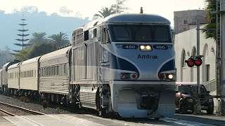 Newly Overhauled Engine AMTK 450 in Santa Barbara with 3 Private Cars [upl. by Nagey]