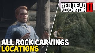 Red Dead Redemption 2 ALL ROCK CARVING Locations Geology For Beginners Walkthrough [upl. by Lanctot567]