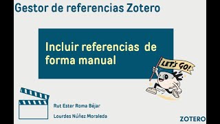 Zotero Incluir referencias de forma manual [upl. by Letnahc]