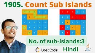 1905 Count Sub Islands  Java  Leetcode  Hindi [upl. by Mariana]