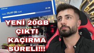 TURKCELL GÜNCEL 20GB HEDİYE İNTERNET KAMPANYASI KAÇIRMA [upl. by Grosz]