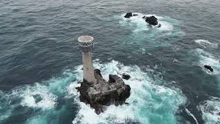 Flight to Longships lighthouse [upl. by Tuorah]