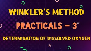 Determination of dissolved oxygen  Winklers method  chemistry practicals guide engineering [upl. by Akenat694]