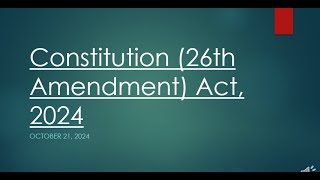 Constitution 26th Amendment Act 2024  CSS  PMS [upl. by Anitsirk334]