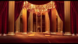 Red open stage curtain deluxe hall rotating crystal lamp photographyampvideo background [upl. by Naujid497]