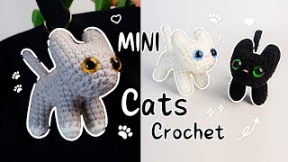 ⋆𐙚 How to crochet cat Keychain｜Easy amp Cute ｜amigurumi for beginner tutorial｜handmade [upl. by Ennayt55]