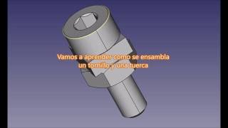 Formas Concéntricas Ensamblar un tornillo y una tuerca 3D [upl. by Dnomyad]