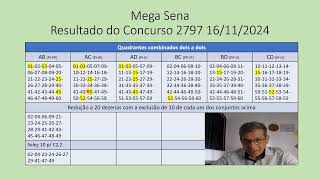 Mega Sena por quadrantes  2 Quinas E Uma Quadra [upl. by Cosetta]