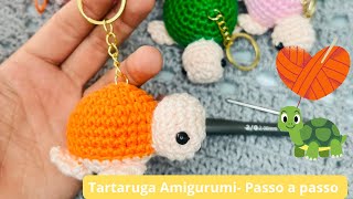 Receita Tartaruga em chaveiro  Amigurumi passo a passo iniciante [upl. by Leval]