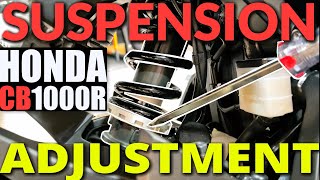 Suspension Adjustment On Your Motorcycle  Honda CB1000R Full Suspension Adjustment Settings [upl. by Baalman]