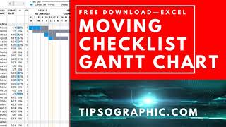 Moving Checklist Template with Gantt Chart for Excel ►Free Download [upl. by Olraced]