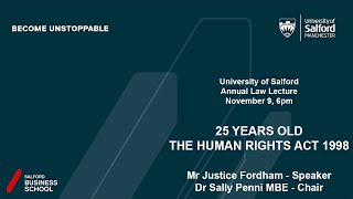 University of Salford Annual Law Lecture [upl. by Enomad]