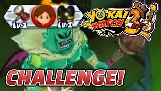 Yokai Watch 3 LEVEL 1 NO DAMAGE CHALLENGE City Hall Zombie Night Final Boss  101Leafy [upl. by Yhtak]