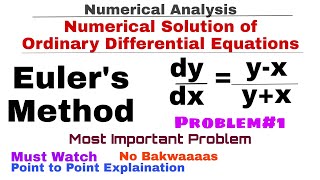 5 Eulers Method  Concept amp Problem1  Numerical Solution of Ordinary Differential Equations [upl. by Patin]