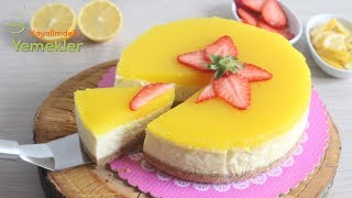 Enfes Sosuyla Limonlu CHEESECAKE Tarifi Cheesecake Nasıl Yapılır  Çizkek [upl. by Dermott]