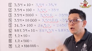 Multiplicación de decimales por 10 100 1000 10 000 [upl. by Ait]