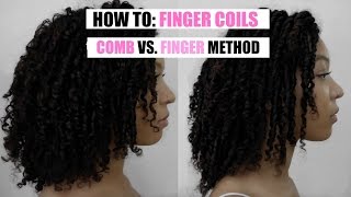 BEST WAY TO FINGER COIL NATURAL HAIR  Finger vs Comb [upl. by Ioved]